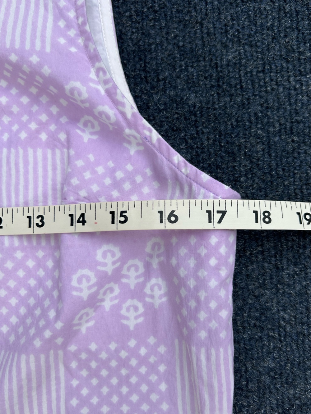Julia Amory Baby Jane Sleeveless Cotton Dress in Lilac Patchwork Print Medium - Picture 9 of 15